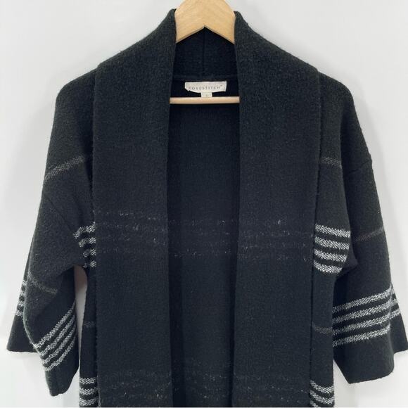 Lovestitch × Evereve Kristen Stripe Black Blanket Cardigan Size Small - Picture 3 of 10